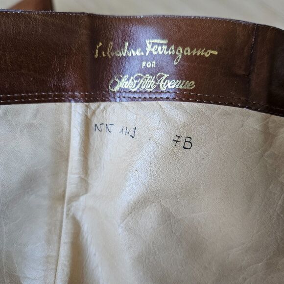 Salvatore Ferragamo CARLA women's Brouged Leather Dress Boots, Camel size 7 - Picture 12 of 12
